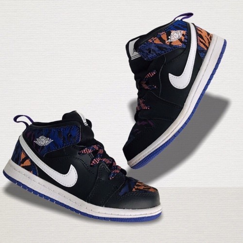19㎝　NIKE エアジョーダン10 キッズ Nike Air Jordan 1 Mid SE Toddler Size 10 Tiger Stripe Black