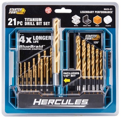 Hercules Titanium Drill Bit Set 21 Pc