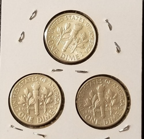 Three (3) 1959 Roosevelt Dimes 90% Silver