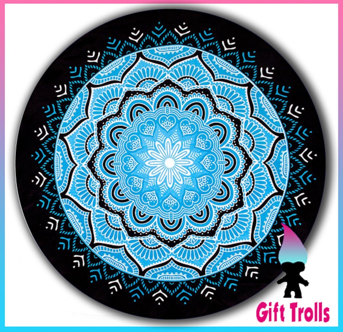 Blue Circle Mandala Pattern Turntable Slipmat - 12