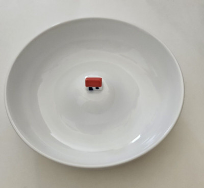 MoMA La Maison Inondee White Ceramic Serving Bowl Small 7 1/4'' Round