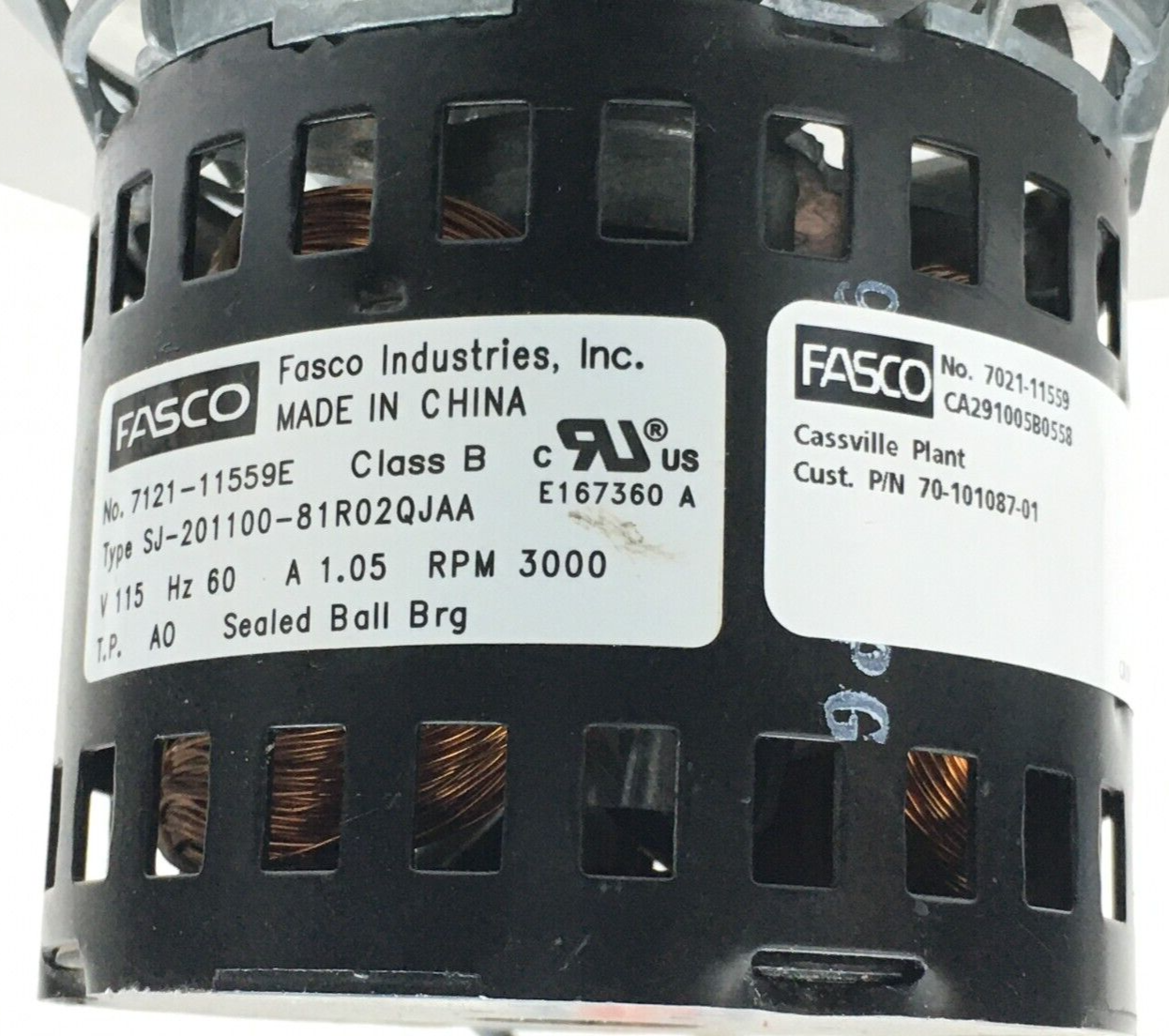 Rheem Ruud 70-101087-01 Fasco 7021-11559 Furnace Draft Inducer used, tested #L17