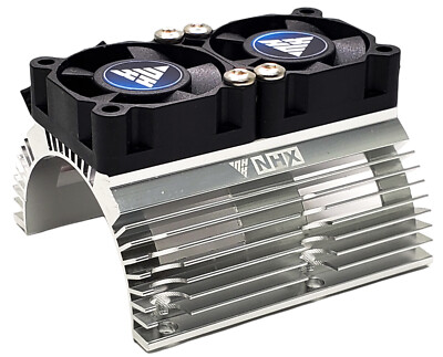 NHX RC V2 Heatsink wTwin High Speed Tornado 28000RPM Cooling Fan 1/8 Motor Silvr