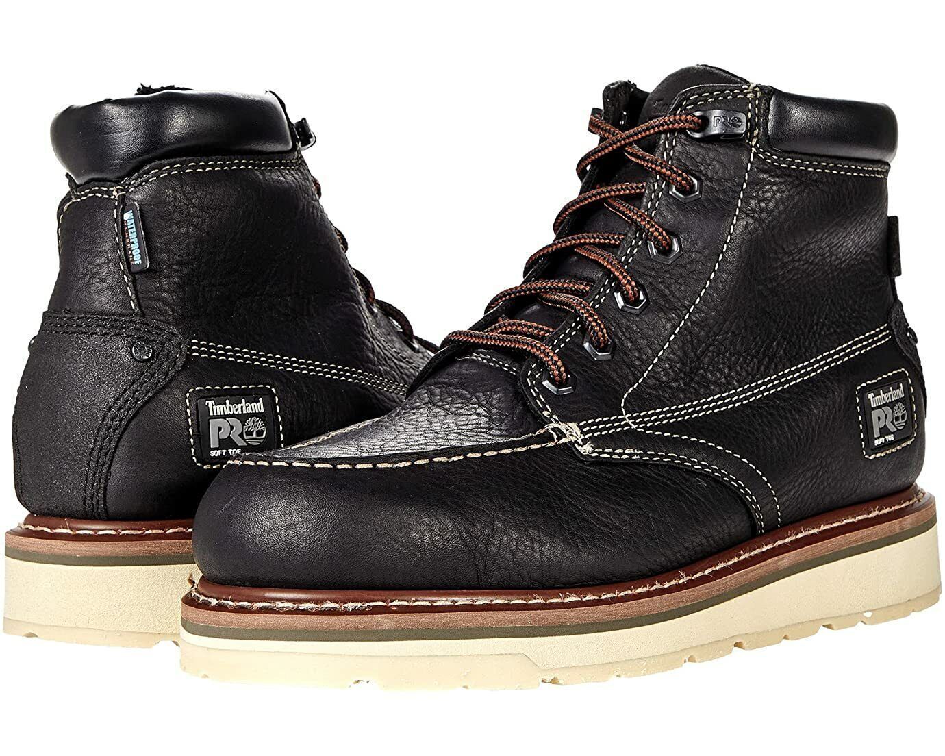 Мужские водонепроницаемые ботинки Timberland Pro GRIDWORKS 6 дюймов с мягким носком TB0A29UP-001 черного цвета