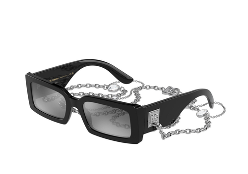Pre-owned Dolce & Gabbana 0dg4416-501/6g Black Sunglasses In Gray