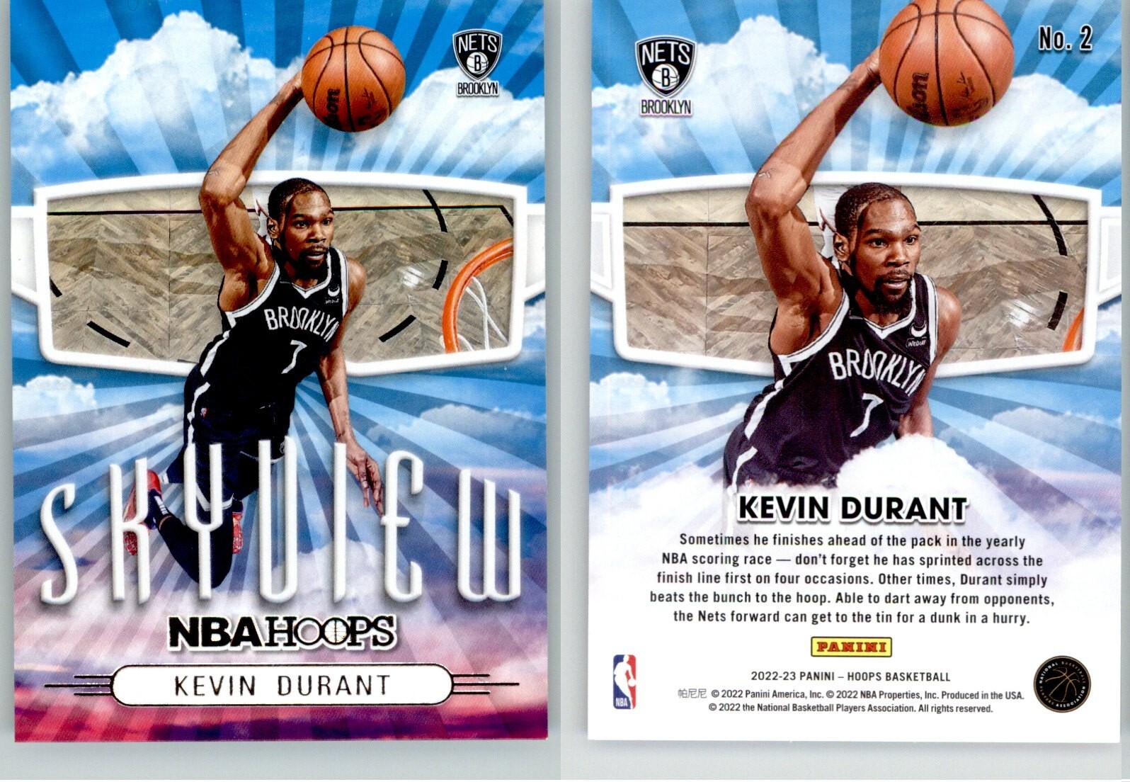 Kevin Durant 2022-23 Panini NBA Hoops Skyview #2 Brooklyn