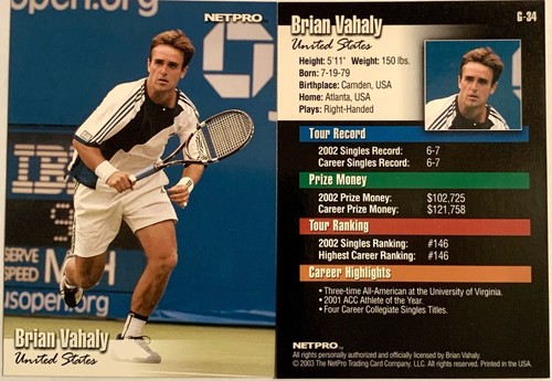 2003 NETPRO BRIAN VAHALY PREMIER GLOSSY EDITION #G-34