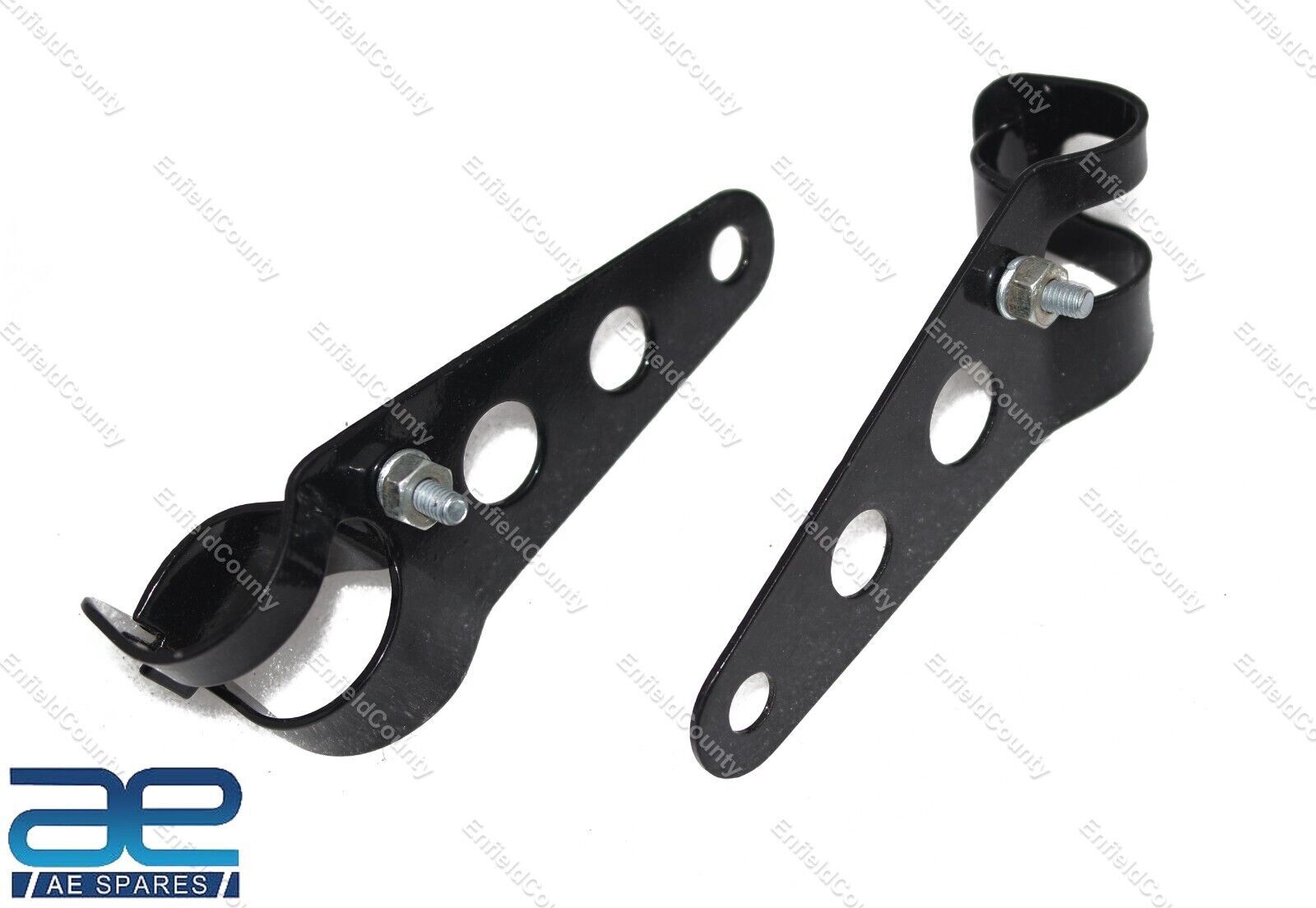 Headlight Headlamp Brackets Steel Black Pair For Triumph Norton BSA Bikes 