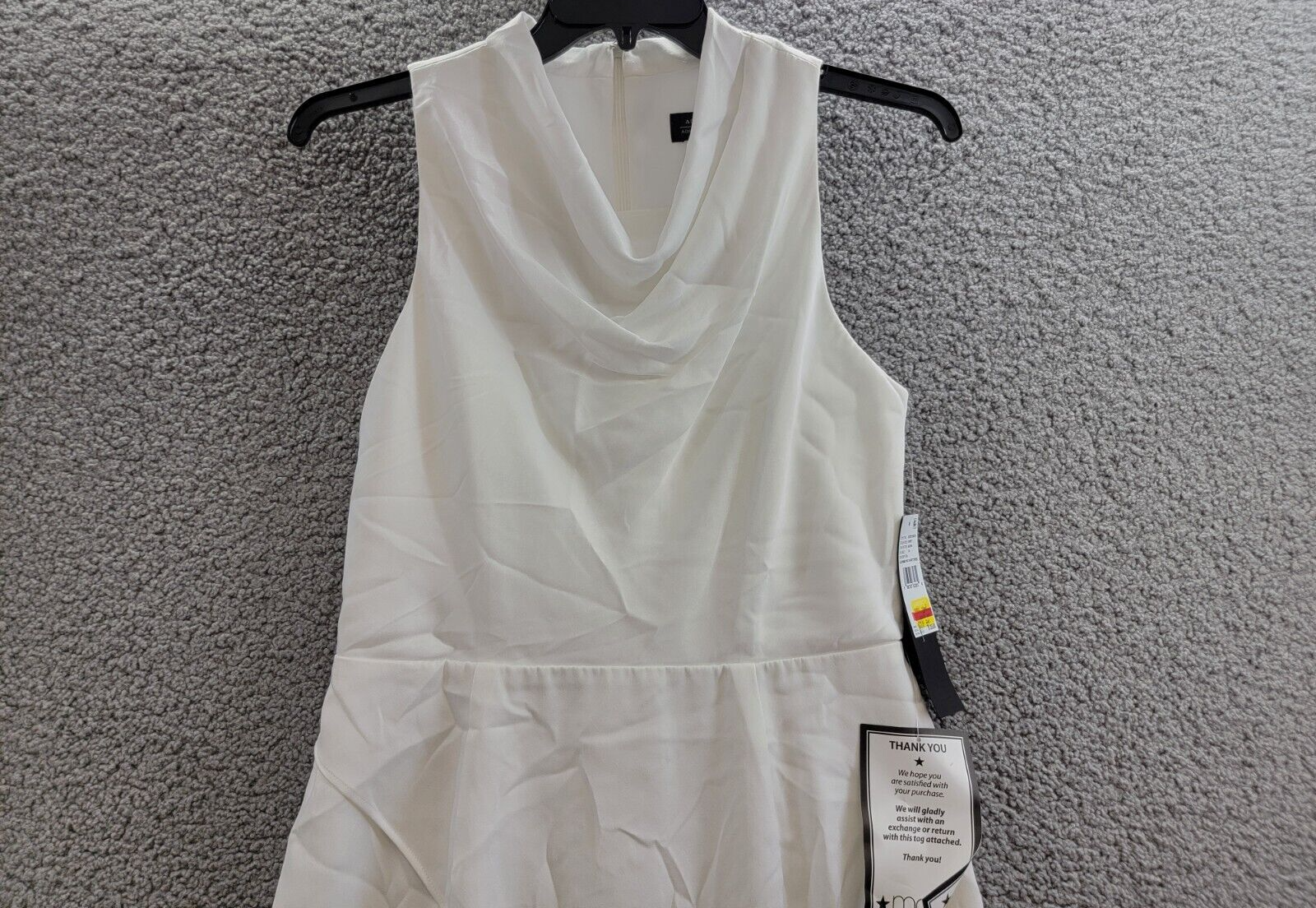 Adrianna by Adrianna Papell Asymmetric Sleeveless Sheath Dress Women's 10 Ivory - Picture 3 of 17