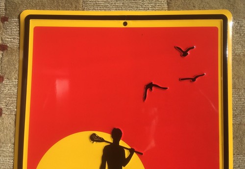 Endless Lacrosse  Aluminum Sign Chalk Talk Sports Pre Owned Excellent Condition