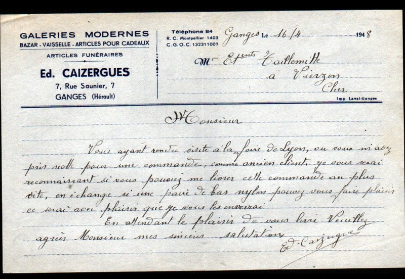 Ganges (34) Art Menager / Galeries Modernes 