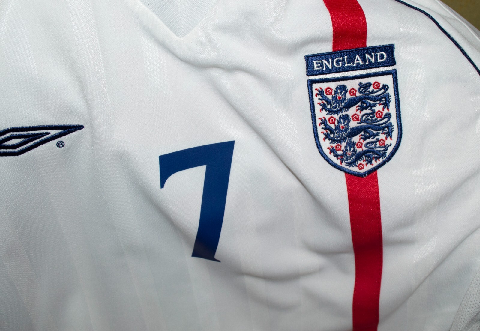 England Beckham Jersey World Cup 2002 Football Mens Retro