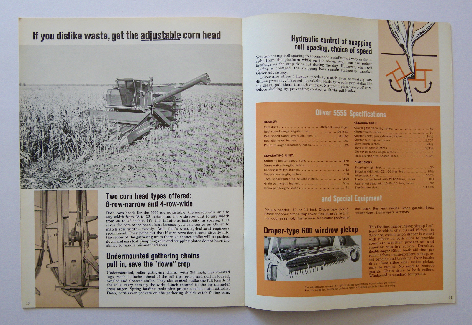 1969 Oliver 5555 Self-Propelled Combine Brochure