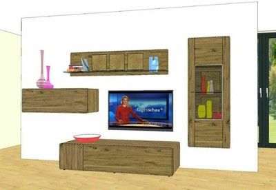 Wohnwand Anbauwand Hartmann JON Kerneiche Umato Kombi 20G NEU