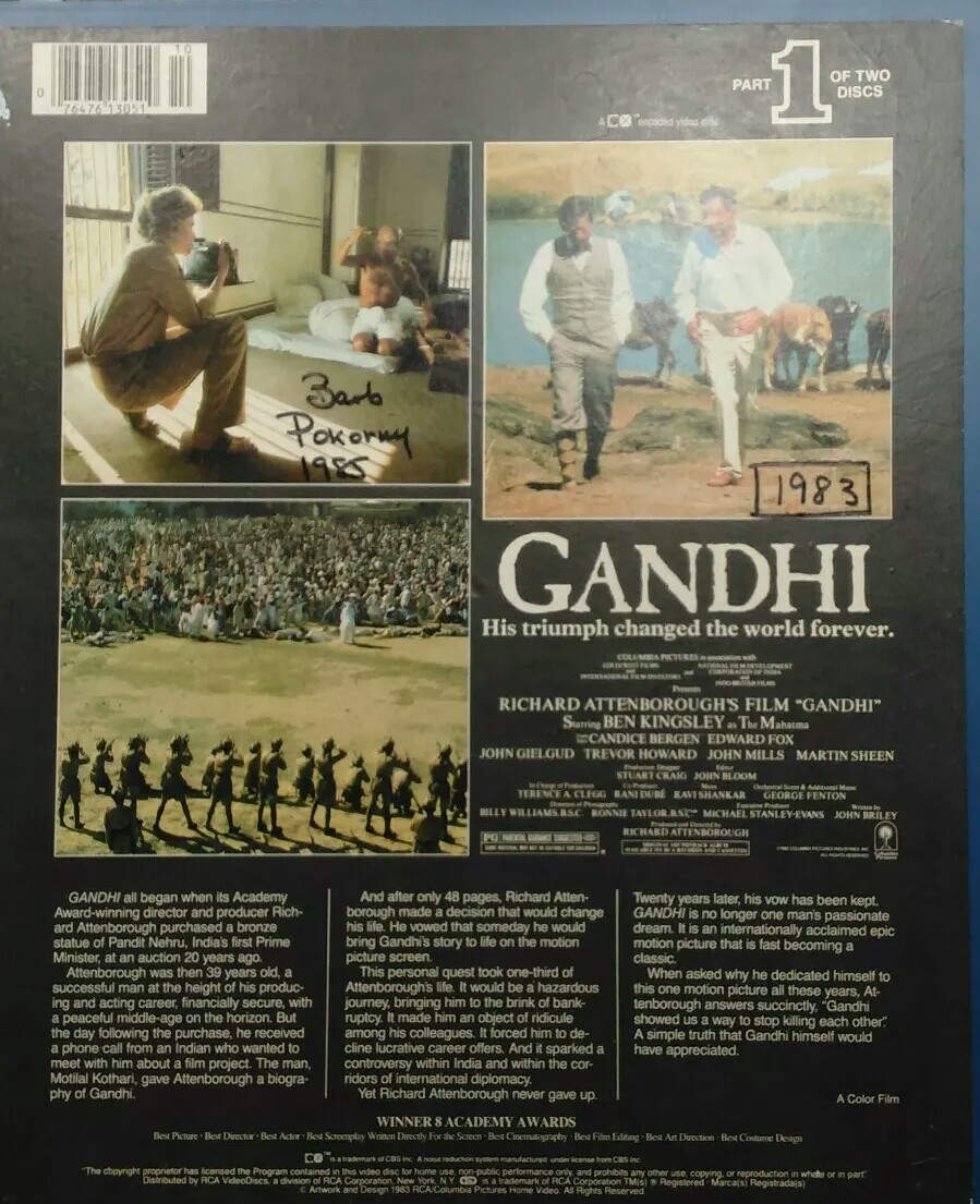 CED VideoDisc Gandhi (1982), Columbia Pictures, RCA VideoDisc, Parts 1 and 2