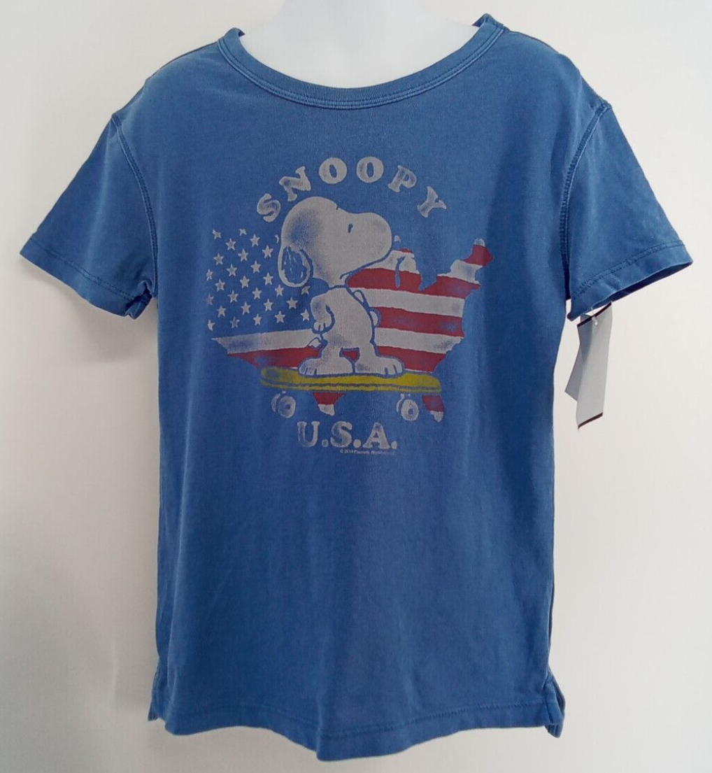 Peanuts Snoopy USA Toddler Boys T-Shirt 4T American Flag