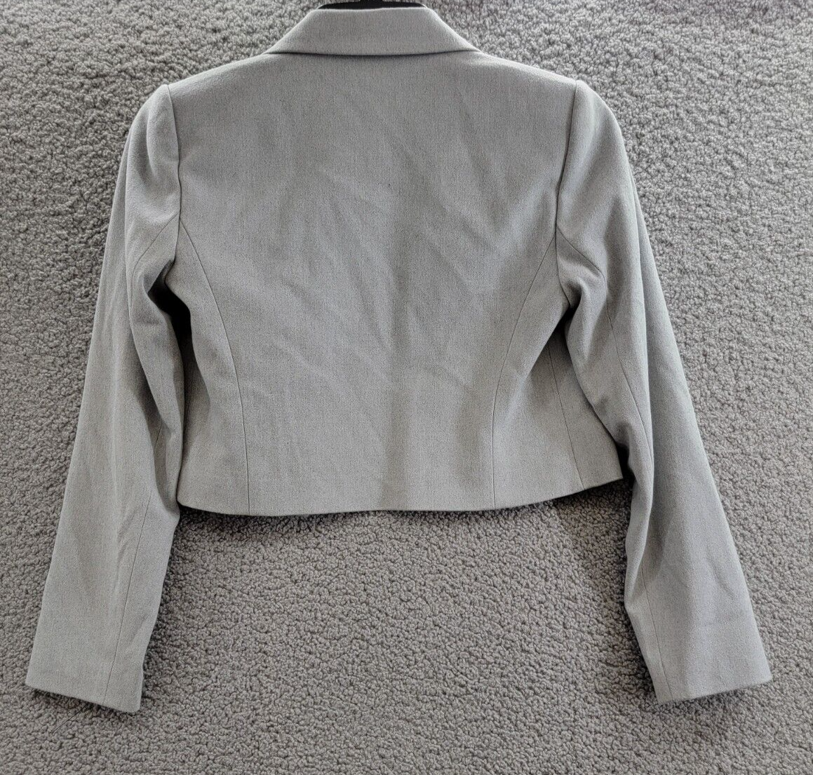 Calvin Klein Petite Cropped Open-Front Blazer Womens 8P Grey Heather Long Sleeve - Picture 12 of 16