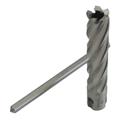19 x 75 mm HSS Annular Broach Cutter Universal Weldon Shank Includes Pilot Pin