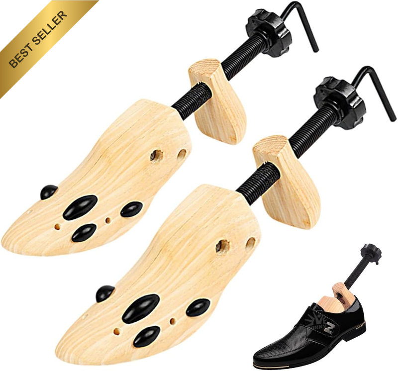2 Way Shoe Stretchers Pair of Wooden Shoe Trees Unisex