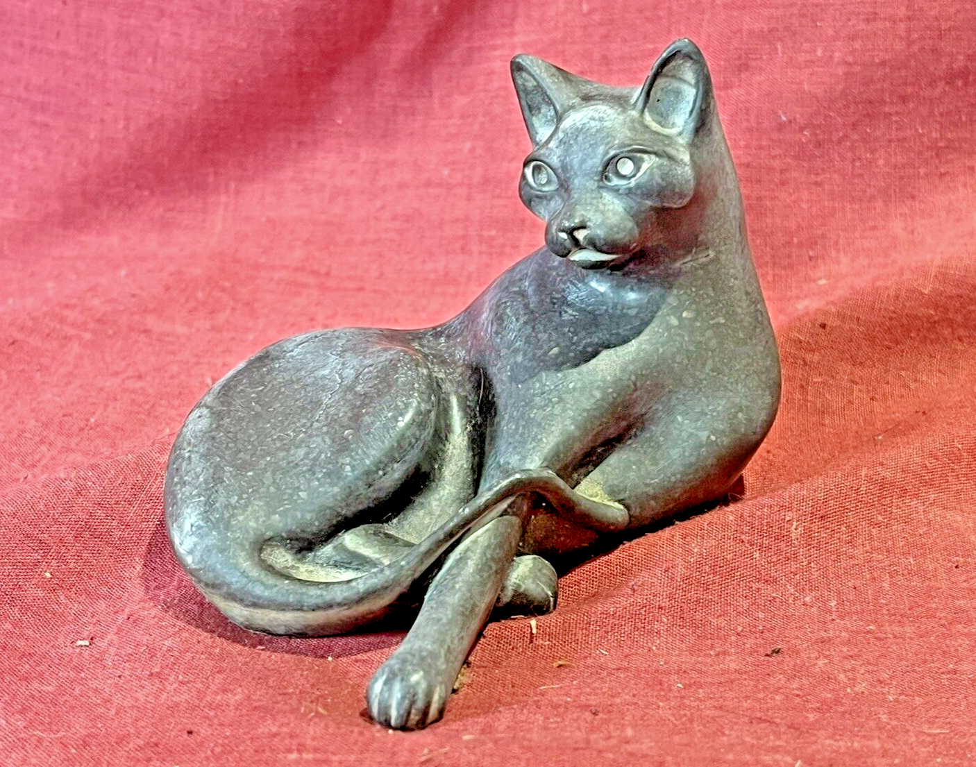 Vintage Signed J Pecorini Cold Resin Cat Figurine Capella of