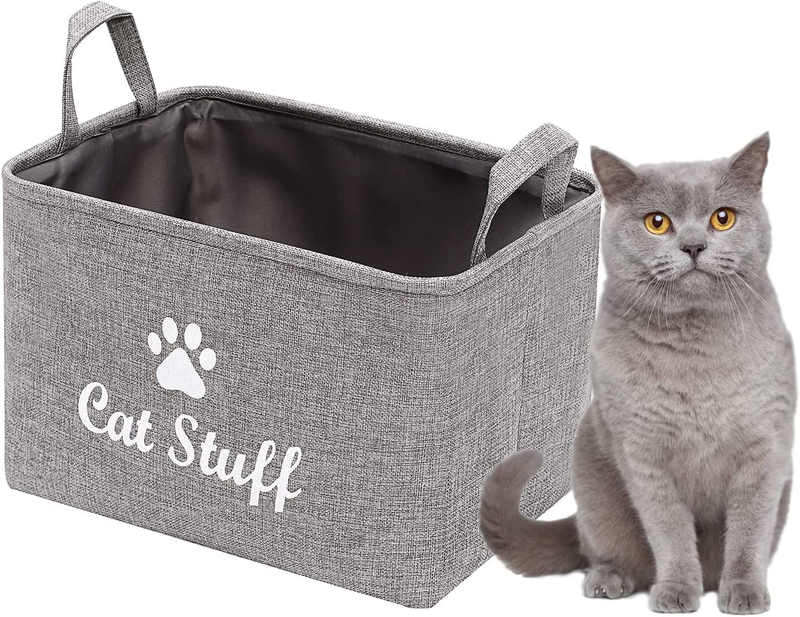 Canvas Cat Toy Storage Cat Toy Basket Box for Cat Toy Bins,Cat Blanket, Cat Clot