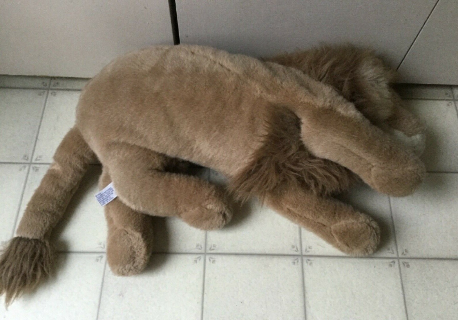 Vtg 2 Jumbo 33” Stuffed Lions Male & Female CHRISHA Playful Plush Large Toy