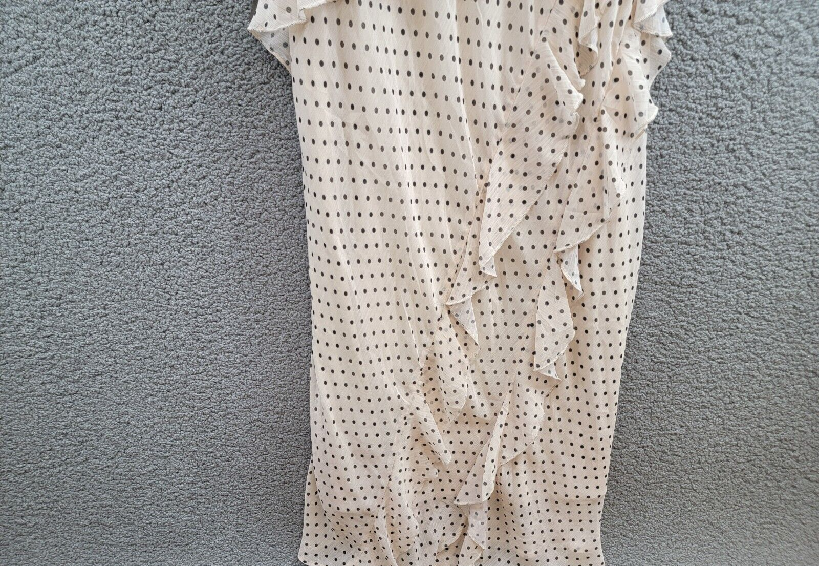 Speechless Scoop-Neck Ruffled-Chiffon Maxi Dress Juniors' M Cream/Black Side Zip - Picture 11 of 15
