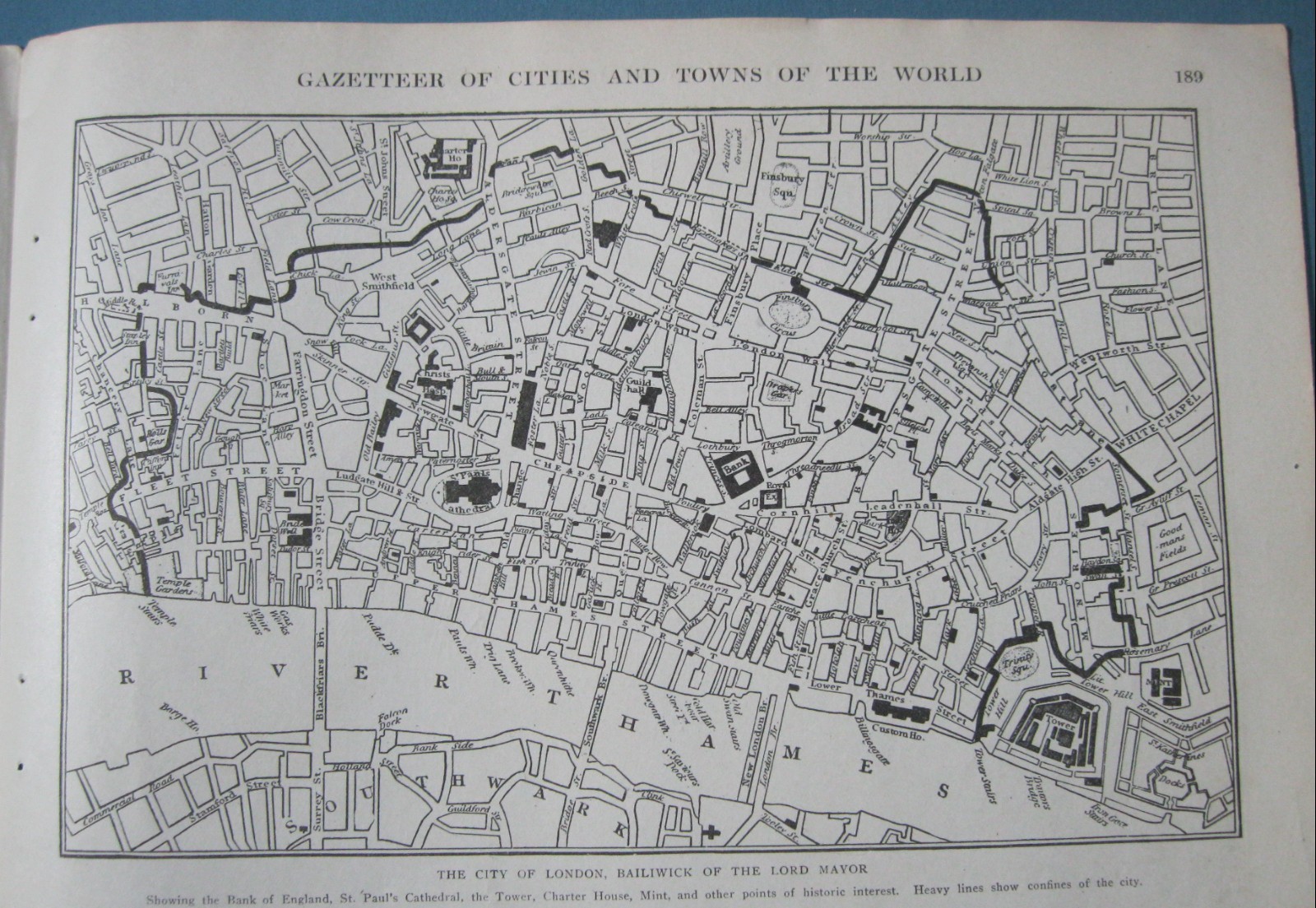 1917 Original Antique Map of London with Bailiwick of the Lord Manor