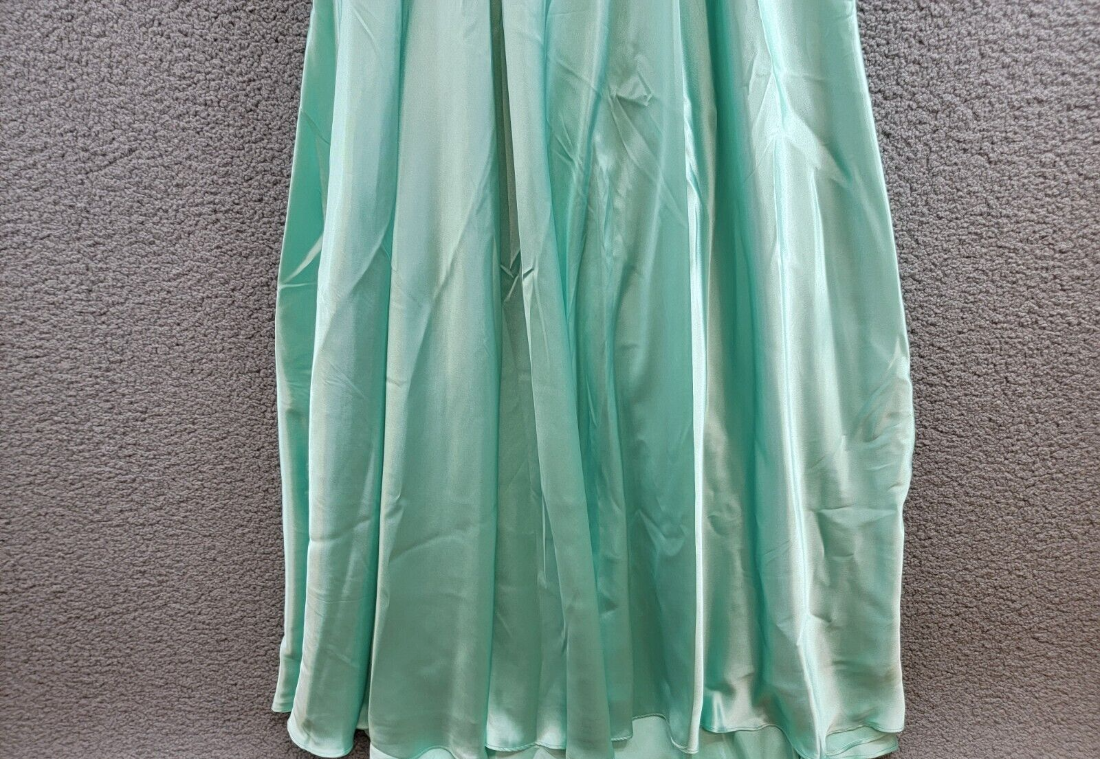 Blondie Nites Satin Double Spaghetti Strap Crystal Belt Dress Juniors' 5 Mint - Picture 4 of 15