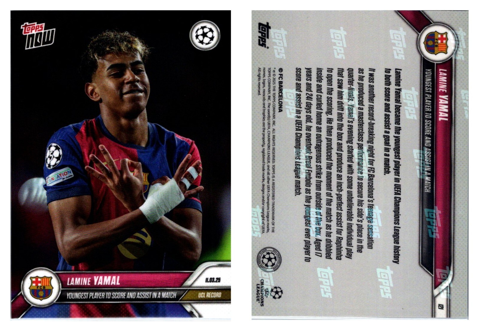 Topps - topps now Ferran Torres Lamine Yamal ☆ Ferran Torres & Lamine Yamal - Link-up to score late winner