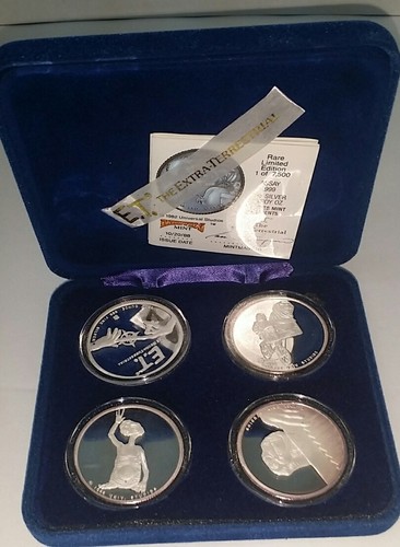 4-OZ.  SILVER 1982 E.T. SET OF-4  UNIVERAL STUDIOS
