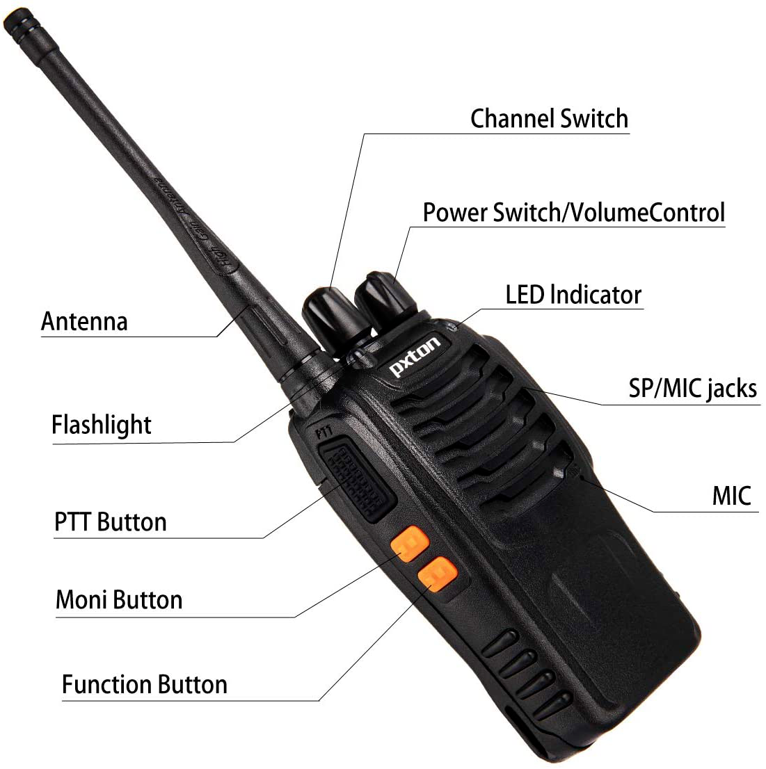 2 Pack Set Long Range Walkie Talkie 50 Mile Two Way Radio Charge Waterproof Best