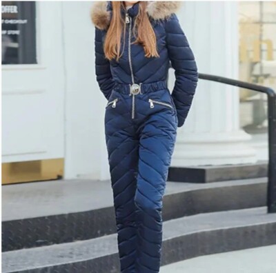 Ski Snowsuit, women's, Small, Navy Blue, Brand New, tags on, Fur removable  