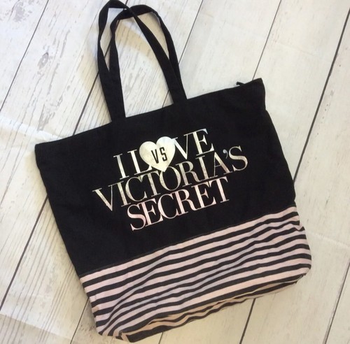 Victorias Secret VS Weekender Tote Bag Large Zip Metallic