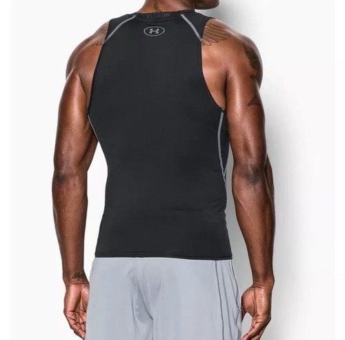 Under Armour HeatGear armour Compression Tank Top Man XL Black Colorway!