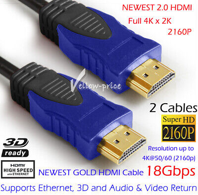 2Pack 6FT HDMI 2.0/1.4 Version for Blu-ray/PS4/PS3/Xbox Series X/Switch, Black