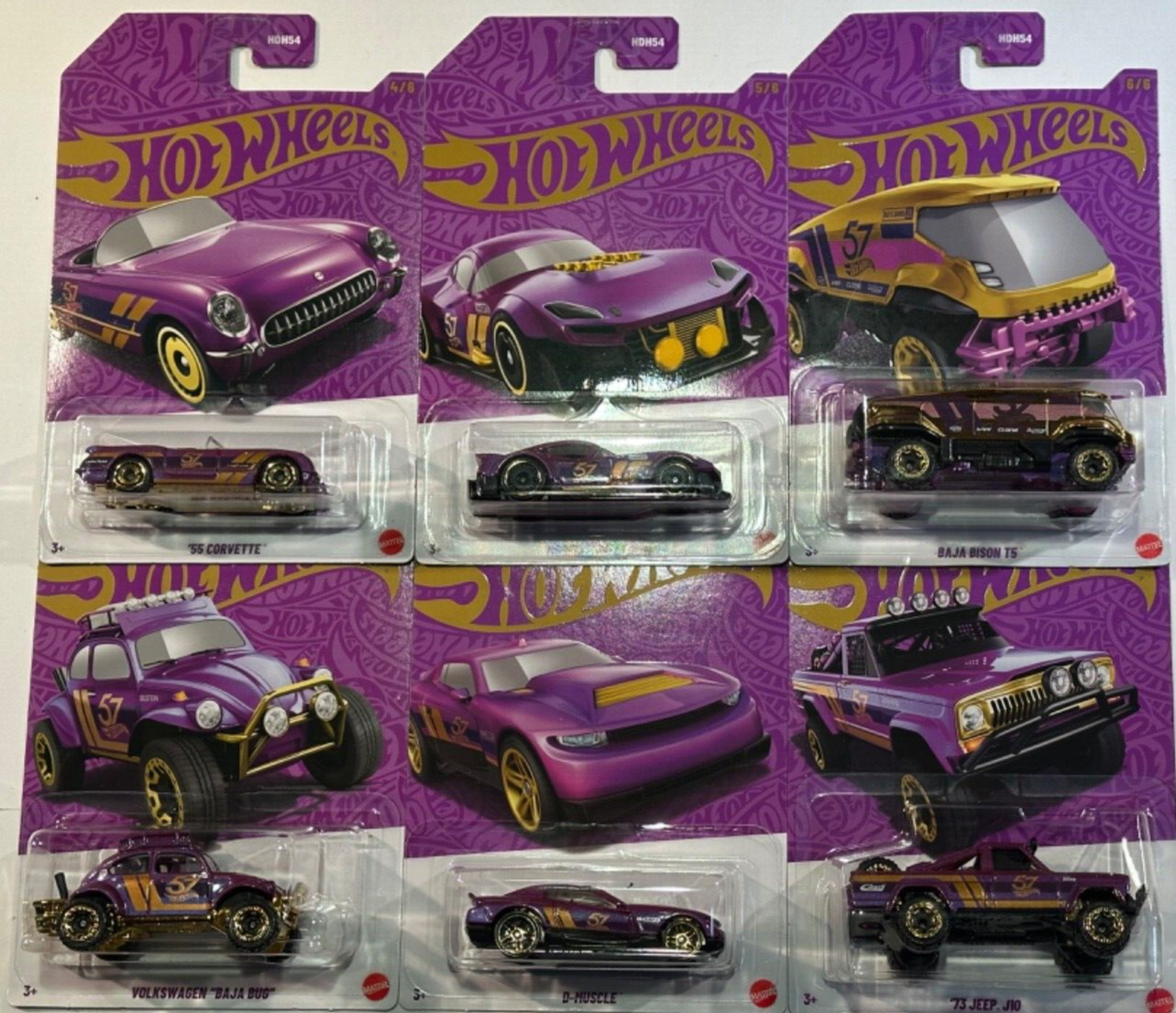 2025 HOT WHEELS 57 ANNIVERSARY SET 6 CARS WITH CHASE | eBay