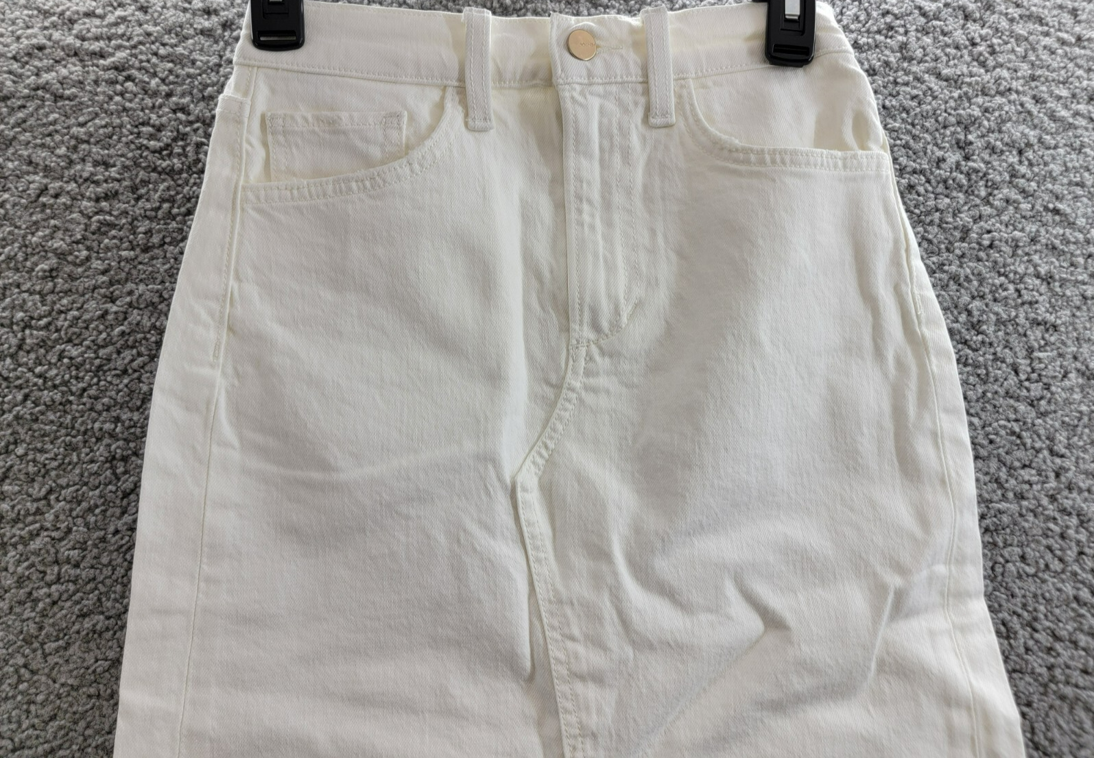 Joe's Jeans The Joplin Denim Skirt Women's 24 Optic White Button Zip Closure - Picture 3 of 16
