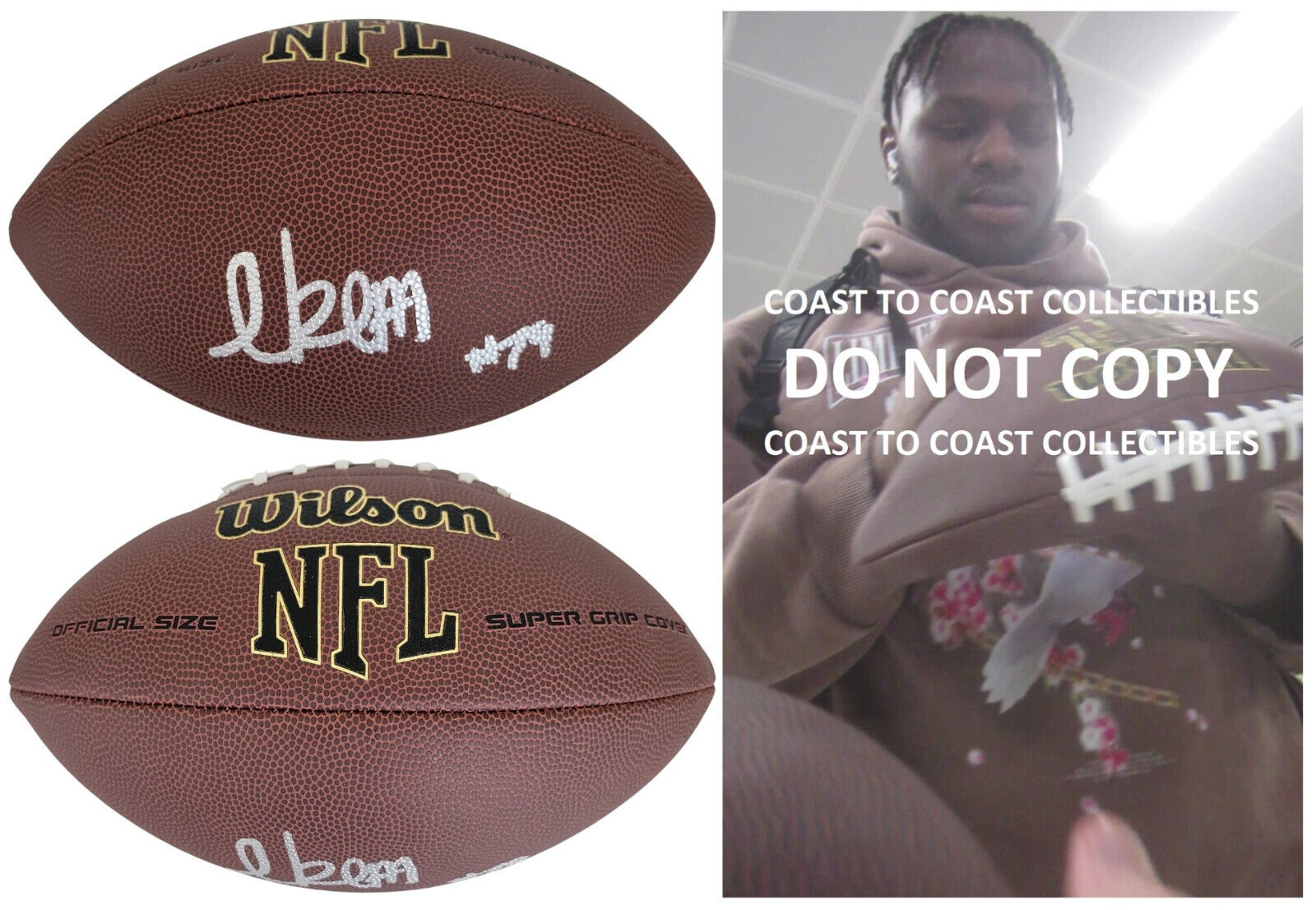 Ickey Ekwonnu Carolina Panthers NC State signed NFL football COA proof autographed Ickey Ekwonnu Carolina Panthers NC State signed NFL football COA proof autographed