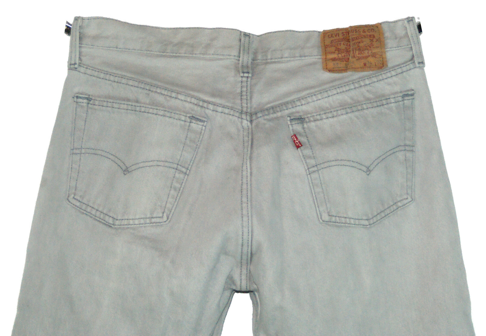 VINTAGE 1980s LEVI'S 501 CLASSIC LIGHT GRAY DENIM JEANS W34 VINTAGE 1980s LEVI'S 501 CLASSIC LIGHT GRAY DENIM JEANS W34