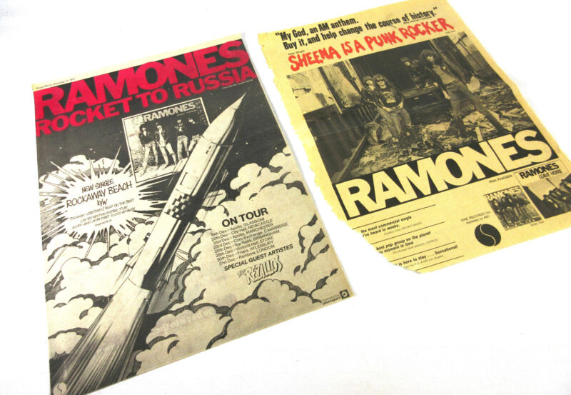 RAMONES 1977 Rocket to Russia UK  Sheena Is a Punk Rocker Orig Poster Ad Picture
