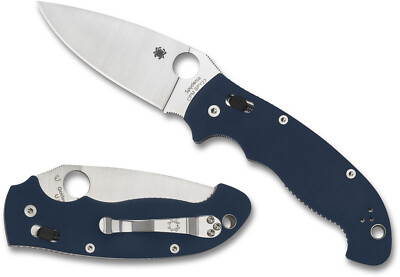 SPYDERCO Manix 2 XL Cobalt Blue G-10 CPM SPY27 Steel Blade, Plain Edge, C95GPCBL