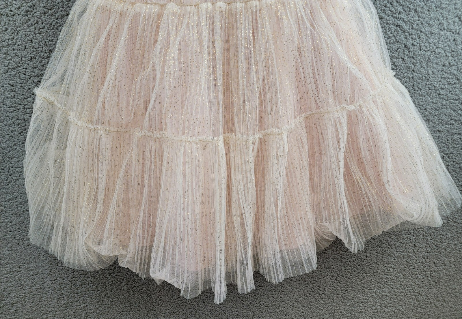 Rare Editions Sleeveless Pleated Metallic-Dot Social Dress Big Girls 14 Blush - Picture 4 of 16