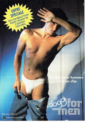 Publicité Advertising 037  1990   slip homme  sous vetements Sloggi Lycra