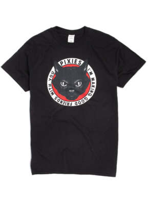 The Pixies Band Music Song Tame Kitty Good Friends Logo Mens Cotton T-Shirt