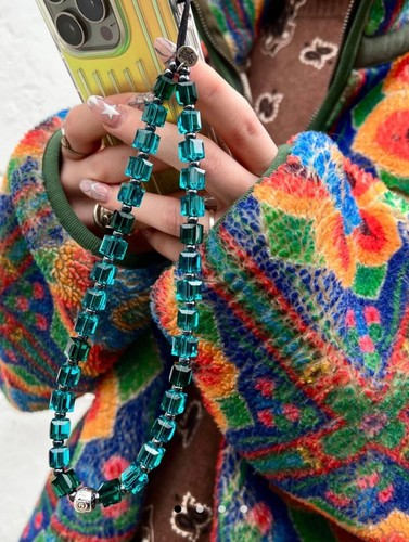 スマホアクセサリー StringTing Drip Ting Crystal Wristlet String Ting City Drip Ting Crystal Wristlet Phone Strap