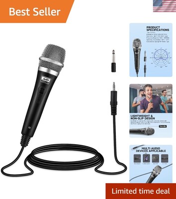Professional Dynamic XLR Microphone with 13 Ft Cable for Clear Stage Performance