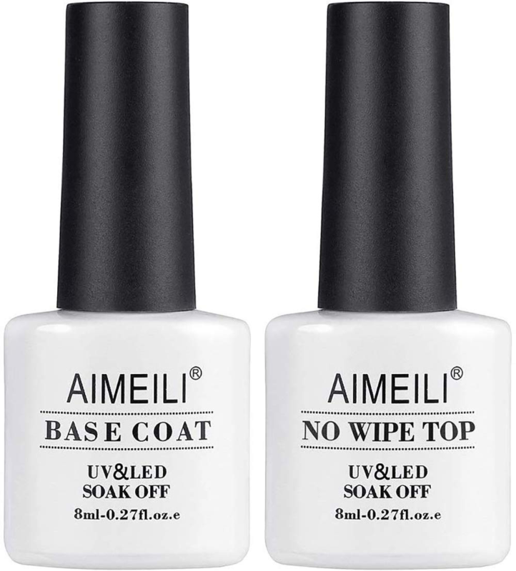 AIMEILI UV LED Gellack Gel Nagellack Base No Wipe Top Coat Unterlack Überlac