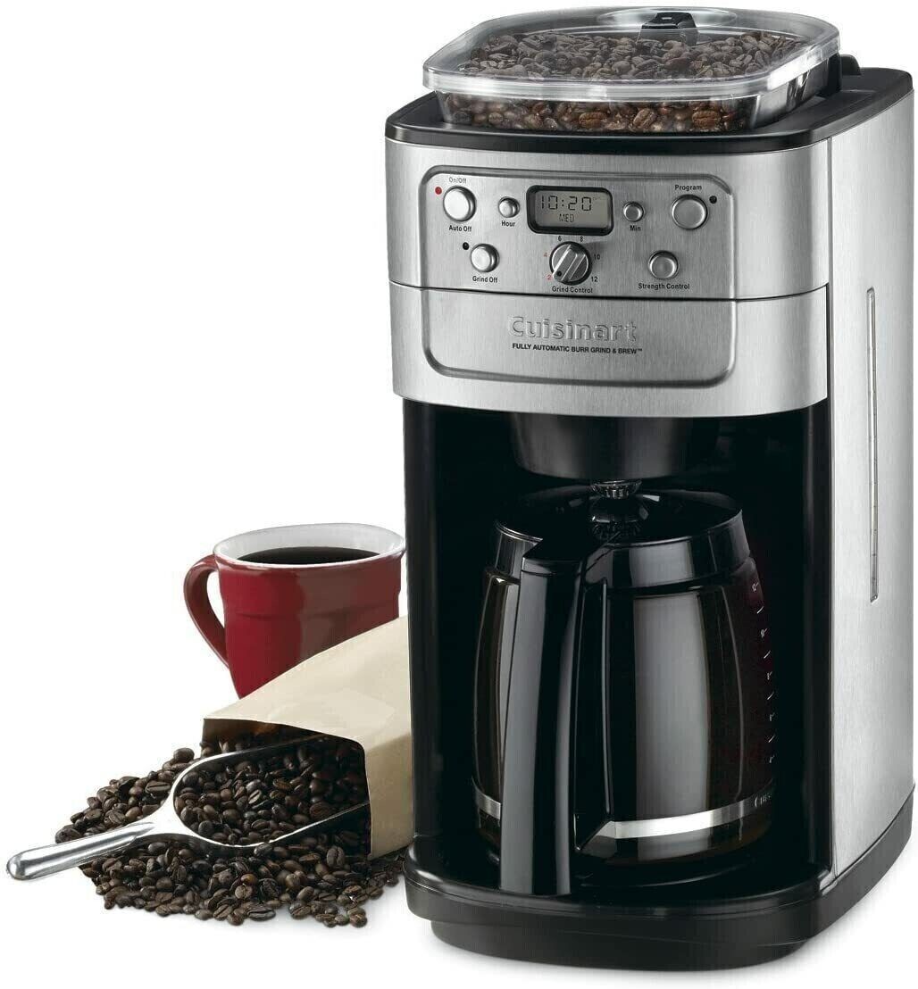Cuisinart Burr Grind & Brew 12 Cup Automatic Coffee Maker, Stainless 12 Cup, New