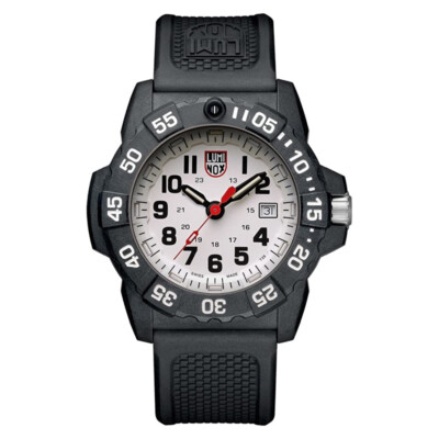 Pre-owned Luminox Navy Seal 3500 Series 45mm Carbon White Dial Quartz Mens Watch Xs.3507